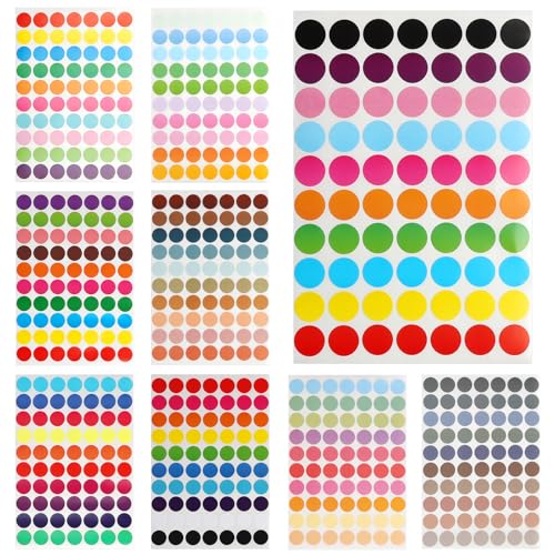 20PCS 10 Farben 20mm Klebepunkte Bunt, 1400 Stück Selbstklebende Punkt Aufkleber in Bunt für Markierung, Dekoration und Basteln, Perfekt für Büro, Schule und kreative Projekte 20PCS 10 Farben 20mm Klebepunkte Bunt, 1400 Stück Selbstklebende Punkt Aufkleber in Bunt für Markierung, Dekoration und Basteln, Perfekt für Büro, Schule und kreative Projekte von Mewtush