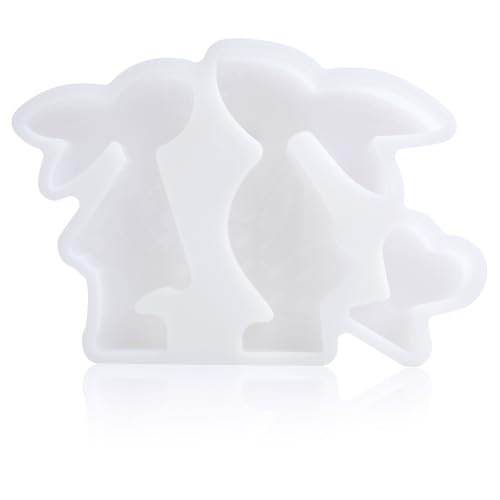 Mewtush Silikonformen Gießformen Ostern, Kreative Ostern Hase Gipsformen Zum Gießen, Flexibles Silikon für Kerzen, Wachs, Epoxidharz und Mehr, Perfekte Handwerksgeschenke frür Bastelfans von Mewtush