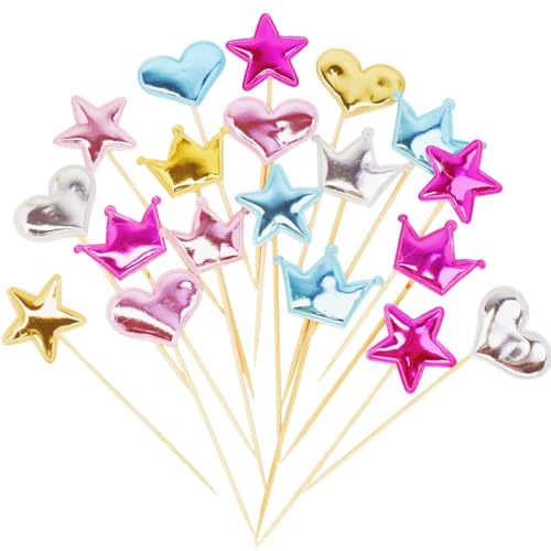 60 PCS Muffins Deko, Cupcake Toppers, Cupcake Deko, Bunte Cupcake Toppers in Stern, Herz und Krone, Perfekte Deko für Geburtstagsfeiern, Hochzeiten und Partys, Umweltfreundlich und Langlebig 60 PCS Muffins Deko, Cupcake Toppers, Cupcake Deko, Bunte Cupcake Toppers in Stern, Herz und Krone, Perfekte Deko für Geburtstagsfeiern, Hochzeiten und Partys, Umweltfreundlich und Langlebig von Mewtush