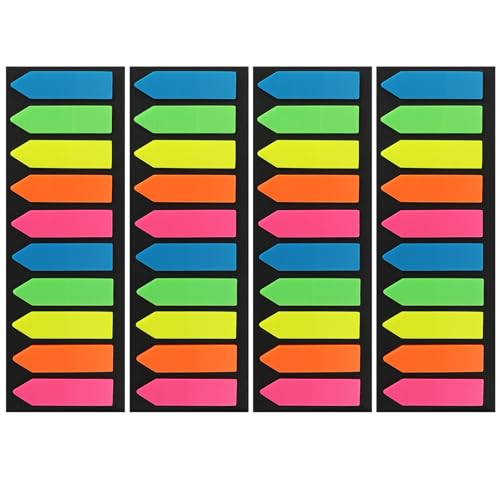 800PCS Klebezettel Pfeil, Selbstklebende Haftstreifen in Neonfarben, Pfeilflaggen und Haftnotizen zum Markieren, Hervorheben und Organisieren von Seiten, Wiederverwendbar und Schreibbar von Mewtush