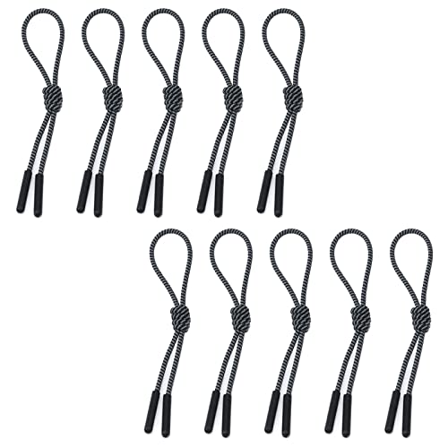 Mewutal 10 Stück schwarze Reißverschlüsse, elastische Reißverschluss-Kordelverlängerung, Nylon-Reißverschluss, Ersatz für Mäntel, Gepäck, Geldbörsen Mewutal 10 Stück schwarze Reißverschlüsse, elastische Reißverschluss-Kordelverlängerung, Nylon-Reißverschluss, Ersatz für Mäntel, Gepäck, Geldbörsen von Mewutal