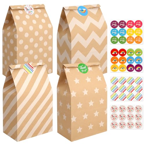 Mexgcom 20 Stück Papiertüten Braun, 24 x 13 x 8 cm Tüten Papier mit 48 Aufkleber, Papiertüten Kindergeburtstag Geschenktüten für Kindergeburtstag, Hochzeit, Feiern Mexgcom 20 Stück Papiertüten Braun, 24 x 13 x 8 cm Tüten Papier mit 48 Aufkleber, Papiertüten Kindergeburtstag Geschenktüten für Kindergeburtstag, Hochzeit, Feiern von Mexgcom