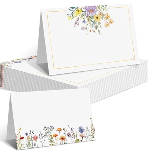 Mexgcom 50 Stück Tischkarten Kraftpapier, Papierformat ist 10x9 CM, Tischdekoration Namenskarten zum Beschriften Platzkarten für Hochzeit Geburtstag Konfirmation Kommunion Taufe Feier usw (Stil B) von Mexgcom