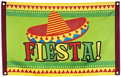1 Fahne * Mexiko - Fiesta! * zur Dekoration | Mottoparty Banner Deko Siesta Motto Party Sommer Bandera Decoration von Mexiko-Party