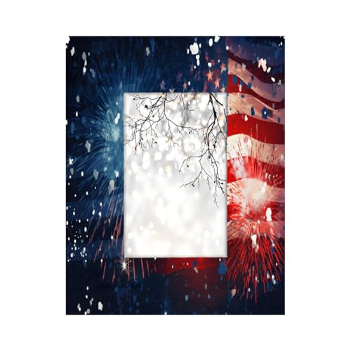 Memorial Day Amerikanische Flagge Feuerwerk 10,2 x 15,2 cm Bilderrahmen aus Holz Display Bilder 7,6 x 12,7 cm mit Passepartout oder 10,2 x 15,2 cm ohne Passepartout für die Wandmontage, Tisch- oder Memorial Day Amerikanische Flagge Feuerwerk 10,2 x 15,2 cm Bilderrahmen aus Holz Display Bilder 7,6 x 12,7 cm mit Passepartout oder 10,2 x 15,2 cm ohne Passepartout für die Wandmontage, Tisch- oder von Mexpekil