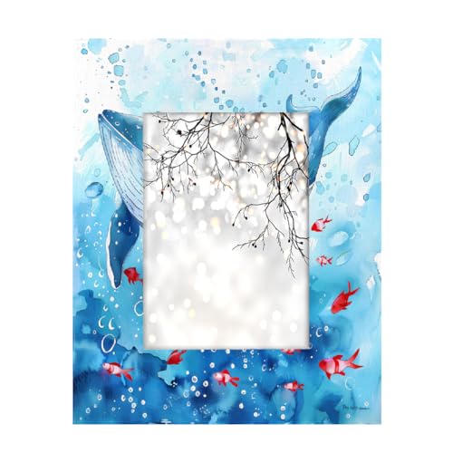 Mexpekil Bilderrahmen, Aquarell, Ozean, Wal, tropischer Fisch, 17,8 x 12,7 cm, Holz-Bilderrahmen, Wanddekoration, Tischcollage, Bilderrahmen, Heimdekoration, Geschenke Mexpekil Bilderrahmen, Aquarell, Ozean, Wal, tropischer Fisch, 17,8 x 12,7 cm, Holz-Bilderrahmen, Wanddekoration, Tischcollage, Bilderrahmen, Heimdekoration, Geschenke von Mexpekil