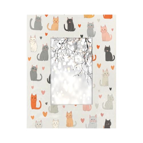 Mexpekil Bilderrahmen für Wandbehang und Tischplatte, 10 x 15 cm, niedliche Cartoon-Katze, Holz-Bilderrahmen, Heimdekoration, Geschenk, 15,2 x 10,2 cm Mexpekil Bilderrahmen für Wandbehang und Tischplatte, 10 x 15 cm, niedliche Cartoon-Katze, Holz-Bilderrahmen, Heimdekoration, Geschenk, 15,2 x 10,2 cm von Mexpekil