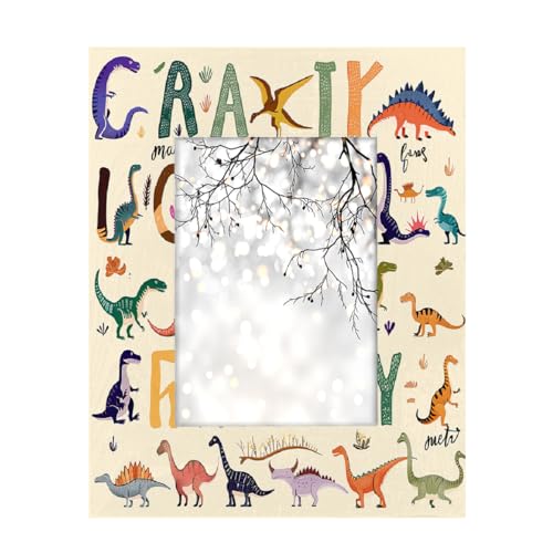 Mexpekil Bilderrahmen für Wandbehang und Tischplatte, 13 x 18 cm, Dinosaurier, Alphabet, Holz-Bilderrahmen, Heimdekoration, Geschenk, 17,8 x 12,7 cm Mexpekil Bilderrahmen für Wandbehang und Tischplatte, 13 x 18 cm, Dinosaurier, Alphabet, Holz-Bilderrahmen, Heimdekoration, Geschenk, 17,8 x 12,7 cm von Mexpekil