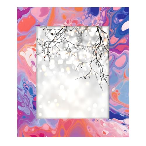 Mexpekil Bilderrahmen für Wandbehang und Tischplatte, 20 x 25 cm, Marmor, bunte Holz-Bilderrahmen, Heimdekoration, Geschenk, 25,4 x 20,3 cm von Mexpekil