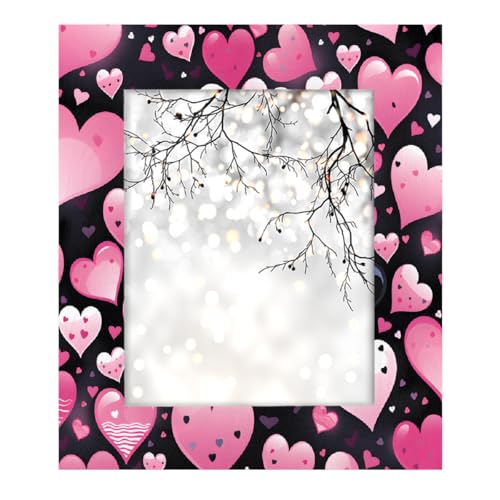 Mexpekil Bilderrahmen für Wandbehang und Tischplatte, 20 x 25 cm, rosa schwarze Herzen, Holz-Bilderrahmen, Heimdekoration, Geschenk, 25,4 x 20,3 cm Mexpekil Bilderrahmen für Wandbehang und Tischplatte, 20 x 25 cm, rosa schwarze Herzen, Holz-Bilderrahmen, Heimdekoration, Geschenk, 25,4 x 20,3 cm von Mexpekil