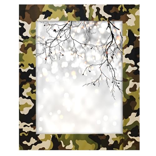 Mexpekil Bilderrahmen für Wandbehang und Tischplatte, 28 x 36 cm, Camouflage, Grün, Holz-Bilderrahmen, Heimdekoration, Geschenk, 35,6 x 27,9 cm von Mexpekil