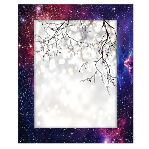 Mexpekil Bilderrahmen für Wandbehang und Tischplatte, 28 x 36 cm, Neon-Galaxie, Weltraum, Holz-Bilderrahmen, Heimdekoration, Geschenk, 35,6 x 27,9 cm von Mexpekil