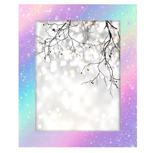 Mexpekil Bilderrahmen für Wandbehang und Tischplatte, 28 x 36 cm, Regenbogen-Glitzer, Galaxie, Holz-Bilderrahmen, Heimdekoration, Geschenk, 35,6 x 27,9 cm von Mexpekil