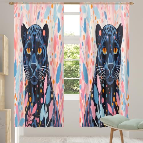 Mexpekil Durchsichtiger Fenstervorhang, Cartoon-Leopardenmuster, 2 Paneele, Voile-Vorhänge für Wohnzimmer, Schlafzimmer, Büro, Kinderzimmer, Fenstervorhänge, 140 x 198 cm lang Mexpekil Durchsichtiger Fenstervorhang, Cartoon-Leopardenmuster, 2 Paneele, Voile-Vorhänge für Wohnzimmer, Schlafzimmer, Büro, Kinderzimmer, Fenstervorhänge, 140 x 198 cm lang von Mexpekil