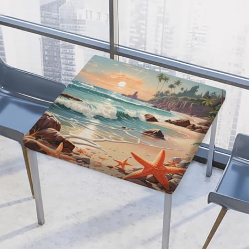 Mexpekil Quadratische Tischdecke mit Seestern, 117 x 117 cm, elastisch, wasserdicht, Tischschutz für drinnen und draußen Mexpekil Quadratische Tischdecke mit Seestern, 117 x 117 cm, elastisch, wasserdicht, Tischschutz für drinnen und draußen von Mexpekil