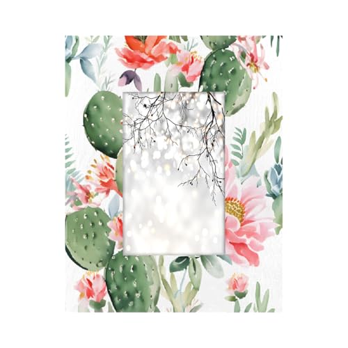 Mexpekil Rechteckiger Bilderrahmen, 10,2 x 15,2 cm, Aquarell, Kaktus, Blumen, Holz, Fotorahmen für Schreibtisch, Tischplatte, Wandcollage, Dekoration, Wandmontage, Bilderrahmen ohne Matte Mexpekil Rechteckiger Bilderrahmen, 10,2 x 15,2 cm, Aquarell, Kaktus, Blumen, Holz, Fotorahmen für Schreibtisch, Tischplatte, Wandcollage, Dekoration, Wandmontage, Bilderrahmen ohne Matte von Mexpekil