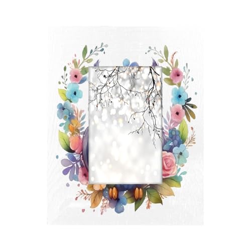 Mexpekil Rechteckiger Bilderrahmen, 10,2 x 15,2 cm, Aquarell-Eule, Blumen-Kunstmalerei, Holz-Bilderrahmen für Schreibtisch, Tischplatte, Wandcollage, Dekoration, Wandmontage, Bilderrahmen ohne Matte Mexpekil Rechteckiger Bilderrahmen, 10,2 x 15,2 cm, Aquarell-Eule, Blumen-Kunstmalerei, Holz-Bilderrahmen für Schreibtisch, Tischplatte, Wandcollage, Dekoration, Wandmontage, Bilderrahmen ohne Matte von Mexpekil