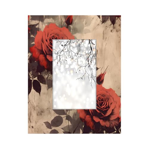 Mexpekil Rechteckiger Bilderrahmen, 10,2 x 15,2 cm, Vintage-Stil, Rosenblüte, Holz, Fotorahmen für Schreibtisch, Tischplatte, Wandcollage, Dekoration, Wandmontage, Bilderrahmen ohne Matte Mexpekil Rechteckiger Bilderrahmen, 10,2 x 15,2 cm, Vintage-Stil, Rosenblüte, Holz, Fotorahmen für Schreibtisch, Tischplatte, Wandcollage, Dekoration, Wandmontage, Bilderrahmen ohne Matte von Mexpekil