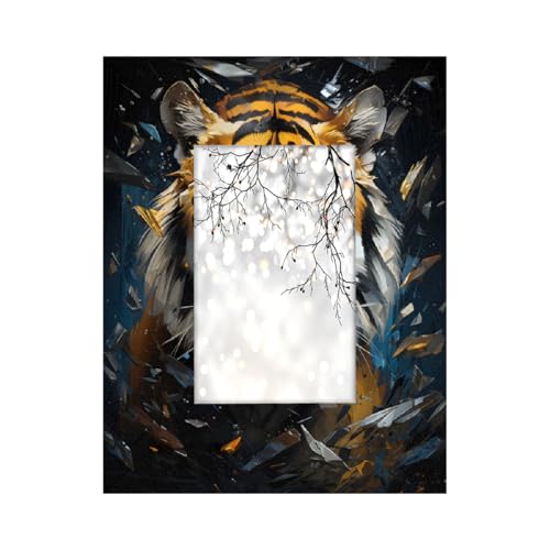 Mexpekil Rechteckiger Bilderrahmen, 10,2 x 15,2 cm, cooler Tiger, Kunst, Malerei, Holz, Fotorahmen für Schreibtisch, Tischplatte, Wandcollage, Dekoration, Wandmontage, Bilderrahmen ohne Matte Mexpekil Rechteckiger Bilderrahmen, 10,2 x 15,2 cm, cooler Tiger, Kunst, Malerei, Holz, Fotorahmen für Schreibtisch, Tischplatte, Wandcollage, Dekoration, Wandmontage, Bilderrahmen ohne Matte von Mexpekil
