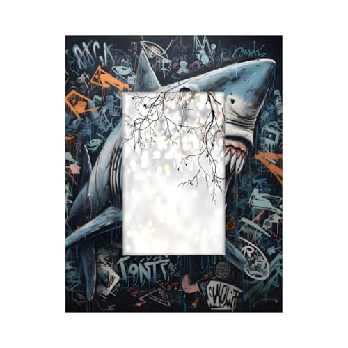 Mexpekil Rechteckiger Bilderrahmen, 10,2 x 15,2 cm, kühles Meer Hai, Kunst, Holz, Fotorahmen für Schreibtisch, Tischplatte, Wandcollage, Dekoration, Wandmontage, Bilderrahmen ohne Matte Mexpekil Rechteckiger Bilderrahmen, 10,2 x 15,2 cm, kühles Meer Hai, Kunst, Holz, Fotorahmen für Schreibtisch, Tischplatte, Wandcollage, Dekoration, Wandmontage, Bilderrahmen ohne Matte von Mexpekil