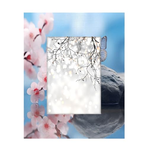 Mexpekil Rechteckiger Bilderrahmen, 12,7 x 17,8 cm, Kirschblüte, Schmetterling, Holz, Fotorahmen für Schreibtisch, Tischplatte, Wandcollage, Dekoration, Wandmontage, Bilderrahmen ohne Matte Mexpekil Rechteckiger Bilderrahmen, 12,7 x 17,8 cm, Kirschblüte, Schmetterling, Holz, Fotorahmen für Schreibtisch, Tischplatte, Wandcollage, Dekoration, Wandmontage, Bilderrahmen ohne Matte von Mexpekil