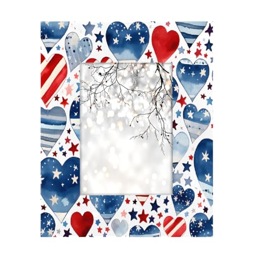 Mexpekil Rechteckiger Bilderrahmen, 12,7 x 17,8 cm, Patriot-Flagge, Herz, Stern, Holz, Fotorahmen für Schreibtisch, Tischplatte, Wandcollage, Dekoration, Wandmontage, Bilderrahmen ohne Matte Mexpekil Rechteckiger Bilderrahmen, 12,7 x 17,8 cm, Patriot-Flagge, Herz, Stern, Holz, Fotorahmen für Schreibtisch, Tischplatte, Wandcollage, Dekoration, Wandmontage, Bilderrahmen ohne Matte von Mexpekil