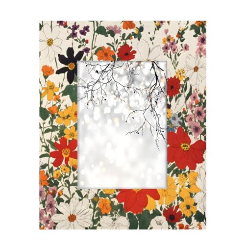 Mexpekil Rechteckiger Bilderrahmen, 12,7 x 17,8 cm, Wildblumen, Holz, Fotorahmen für Schreibtisch, Tischplatte, Wandcollage, Dekoration, Wandmontage, Bilderrahmen ohne Matte Mexpekil Rechteckiger Bilderrahmen, 12,7 x 17,8 cm, Wildblumen, Holz, Fotorahmen für Schreibtisch, Tischplatte, Wandcollage, Dekoration, Wandmontage, Bilderrahmen ohne Matte von Mexpekil