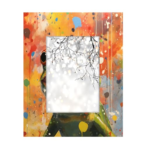 Mexpekil Rechteckiger Bilderrahmen, 12,7 x 17,8 cm, lustiger Frosch, Graffiti, Holz, Fotorahmen für Schreibtisch, Tischplatte, Wandcollage, Dekoration, Wandmontage, Bilderrahmen ohne Matte Mexpekil Rechteckiger Bilderrahmen, 12,7 x 17,8 cm, lustiger Frosch, Graffiti, Holz, Fotorahmen für Schreibtisch, Tischplatte, Wandcollage, Dekoration, Wandmontage, Bilderrahmen ohne Matte von Mexpekil