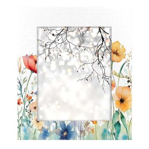 Mexpekil Rechteckiger Bilderrahmen, 20,3 x 25,4 cm, Aquarell-Blume, Holz, Fotorahmen für Schreibtisch, Tischplatte, Wandcollage, Dekoration, Wandmontage, Bilderrahmen ohne Matte Mexpekil Rechteckiger Bilderrahmen, 20,3 x 25,4 cm, Aquarell-Blume, Holz, Fotorahmen für Schreibtisch, Tischplatte, Wandcollage, Dekoration, Wandmontage, Bilderrahmen ohne Matte von Mexpekil