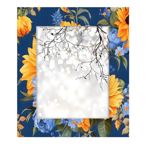 Mexpekil Rechteckiger Bilderrahmen, 20,3 x 25,4 cm, Blau, Sonnenblumen, Holz, Fotorahmen für Schreibtisch, Tischplatte, Wandcollage, Dekoration, Wandmontage, Bilderrahmen ohne Matte Mexpekil Rechteckiger Bilderrahmen, 20,3 x 25,4 cm, Blau, Sonnenblumen, Holz, Fotorahmen für Schreibtisch, Tischplatte, Wandcollage, Dekoration, Wandmontage, Bilderrahmen ohne Matte von Mexpekil