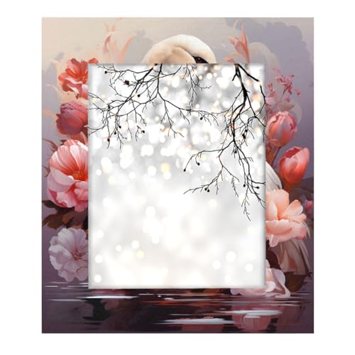 Mexpekil Rechteckiger Bilderrahmen, 20,3 x 25,4 cm, weißer Schwan, Blumen-Kunst, Holz-Bilderrahmen für Schreibtisch, Tischplatte, Wandcollage, Dekoration, Wandmontage, Bilderrahmen ohne Matte Mexpekil Rechteckiger Bilderrahmen, 20,3 x 25,4 cm, weißer Schwan, Blumen-Kunst, Holz-Bilderrahmen für Schreibtisch, Tischplatte, Wandcollage, Dekoration, Wandmontage, Bilderrahmen ohne Matte von Mexpekil