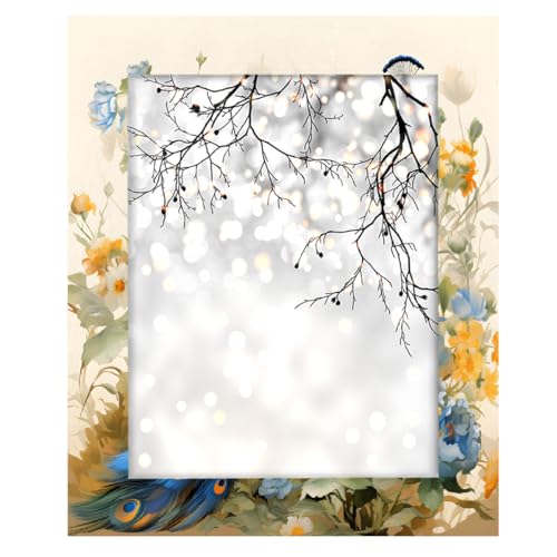 Mexpekil Rechteckiger Bilderrahmen, 27,9 x 35,6 cm, eleganter Pfauenblumen, Kunst-Holz-Bilderrahmen für Schreibtisch, Tischplatte, Wand-Collage, Dekoration, Wandmontage, Bilderrahmen ohne Matte Mexpekil Rechteckiger Bilderrahmen, 27,9 x 35,6 cm, eleganter Pfauenblumen, Kunst-Holz-Bilderrahmen für Schreibtisch, Tischplatte, Wand-Collage, Dekoration, Wandmontage, Bilderrahmen ohne Matte von Mexpekil