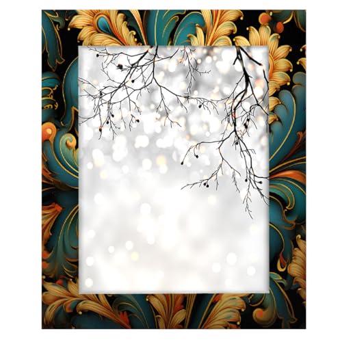 Mexpekil Rechteckiger Bilderrahmen, 28 x 35 cm, Retro-Paisley-Blumen, Holz, Fotorahmen für Schreibtisch, Tischplatte, Wandcollage, Dekoration, Wandmontage, Bilderrahmen ohne Matte Mexpekil Rechteckiger Bilderrahmen, 28 x 35 cm, Retro-Paisley-Blumen, Holz, Fotorahmen für Schreibtisch, Tischplatte, Wandcollage, Dekoration, Wandmontage, Bilderrahmen ohne Matte von Mexpekil