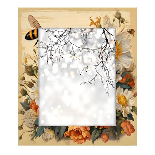 Mexpekil Rechteckiger Bilderrahmen 20,3 x 25,4 cm, Vintage-Malerei, Blume, Blume, Holz, Bilderrahmen für Schreibtisch, Tischplatte, Wandcollage, Dekoration, Wandmontage, Bilderrahmen ohne Matte Mexpekil Rechteckiger Bilderrahmen 20,3 x 25,4 cm, Vintage-Malerei, Blume, Blume, Holz, Bilderrahmen für Schreibtisch, Tischplatte, Wandcollage, Dekoration, Wandmontage, Bilderrahmen ohne Matte von Mexpekil
