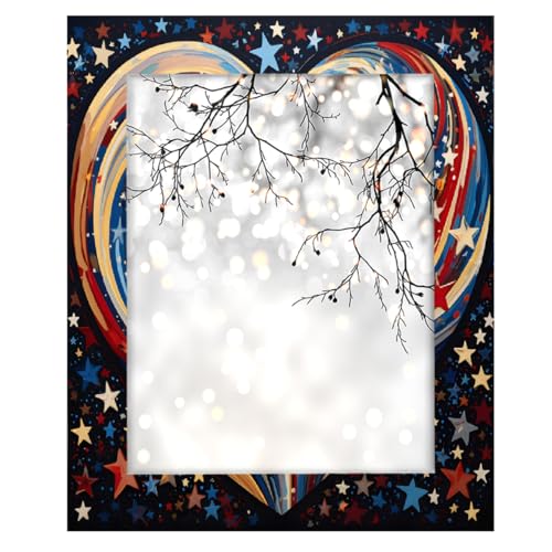 Mexpekil Rechteckiger Bilderrahmen 28 x 35 cm, Patriot Rot Blau Herz Stern Kunst Holz Bilderrahmen für Schreibtisch Tischplatte Wand Collage Dekor Wandmontage Bilderrahmen ohne Matte Mexpekil Rechteckiger Bilderrahmen 28 x 35 cm, Patriot Rot Blau Herz Stern Kunst Holz Bilderrahmen für Schreibtisch Tischplatte Wand Collage Dekor Wandmontage Bilderrahmen ohne Matte von Mexpekil