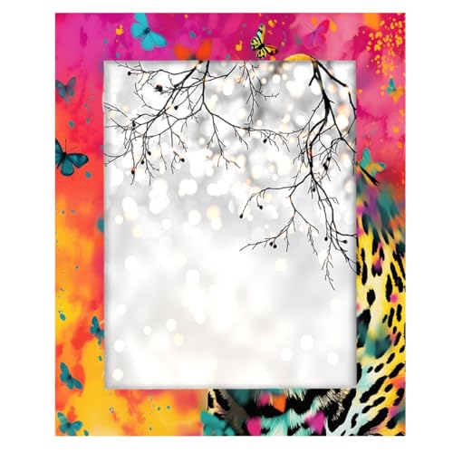 Mexpekil Rechteckiger Bilderrahmen 28 x 35 cm, Schmetterlings-Leoparden-Kunstmalerei, Holz-Bilderrahmen für Schreibtisch, Tischplatte, Wandcollage, Dekoration, Wandmontage, Bilderrahmen ohne Matte Mexpekil Rechteckiger Bilderrahmen 28 x 35 cm, Schmetterlings-Leoparden-Kunstmalerei, Holz-Bilderrahmen für Schreibtisch, Tischplatte, Wandcollage, Dekoration, Wandmontage, Bilderrahmen ohne Matte von Mexpekil