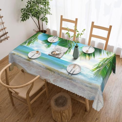 Mexpekil Tischdecke mit Palmenmotiv, abwischbar, wasserdicht, schmutzabweisend, Tischschutz, Dekoration, rechteckige Tischdecke für drinnen und draußen, 137 x 183 cm Mexpekil Tischdecke mit Palmenmotiv, abwischbar, wasserdicht, schmutzabweisend, Tischschutz, Dekoration, rechteckige Tischdecke für drinnen und draußen, 137 x 183 cm von Mexpekil