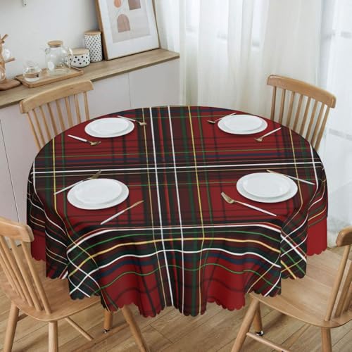Mexpekil Tischdecke mit rotem Schottenkaro, rund, abwischbar, wasserdicht, schmutzabweisend, Tischschutz, Dekoration, Tischdecke für drinnen und draußen, 150 cm Mexpekil Tischdecke mit rotem Schottenkaro, rund, abwischbar, wasserdicht, schmutzabweisend, Tischschutz, Dekoration, Tischdecke für drinnen und draußen, 150 cm von Mexpekil