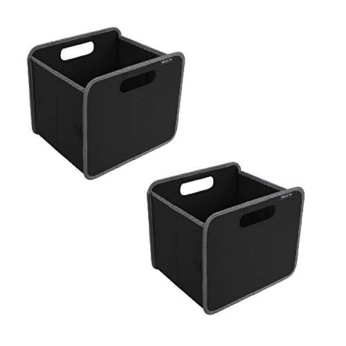 MeyLiving Foldable Small Black 2-Pack 10.4x12.6x10.8inches Shelf Home Office Crafts Linens Faltbare Box, klein, 2 Stück, 26,4 x 32 x 27,4 cm, Regal-Organizer, Heimbüro, Bastelarbeiten, Lava Schwarz von MeyLiving