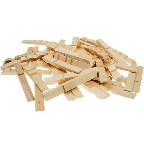 Bastelhölzer - Holz Wäscheklammern Bastelklammern Teile zum Basteln 72x10mm, 100 Stück Bastelhölzer - Holz Wäscheklammern Bastelklammern Teile zum Basteln 72x10mm, 100 Stück von Meyco Hobby
