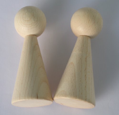 Figurenkegel aus Holz 102mm hoch, 7 Stück von Meyco Hobby