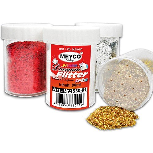 Flitter / Glitter rot, 80ml, in Streudose - Glitzer / Flimmer von Meyco Hobby