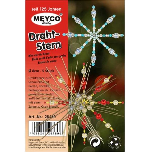 Drahtsterne für Perlen 8cm - 5Stück von Meyco