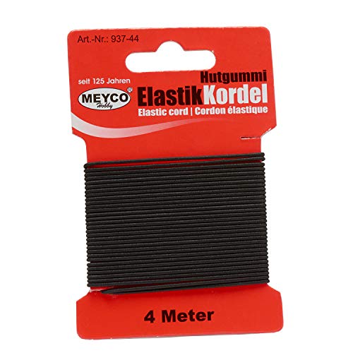 Gummikordel, 1 mm breit, 4 m Schwarz Gummikordel, 1 mm breit, 4 m Schwarz von Meyco