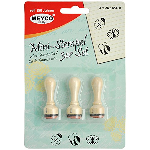 Holzstempel Marienkäfer, Biene und Schmetterling -3er Set- von Meyco