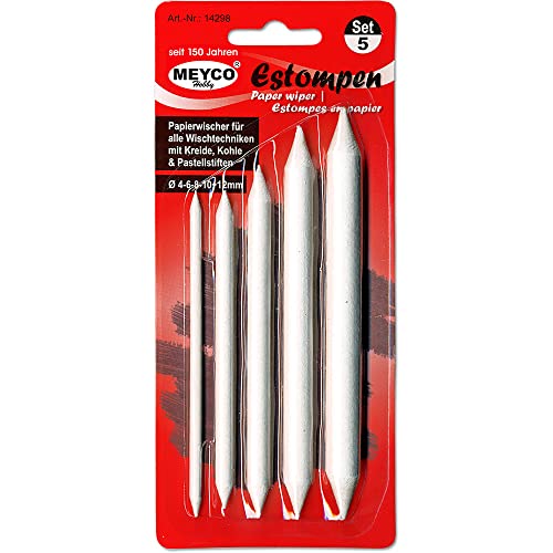 Meyco Papierstift - Estompen - Blending-Stift zum verschmieren von Bleistift - Wischstift - Papierwischer von Meyco