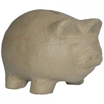 Meyco Pappart/Pappmachee Figur Sparschwein L:15 B:12 H:13 cm von Meyco