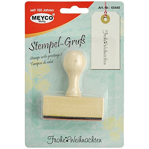 Meyco Stempel Frohe Weihnachten mit Holzgriff, ca.60x9mm von Meyco