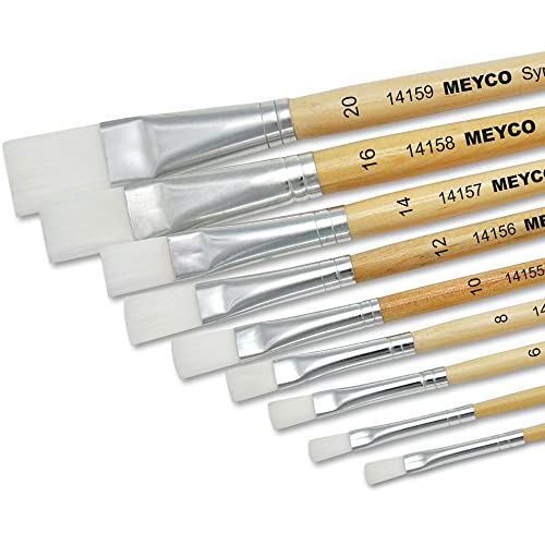 Meyco Synthetikpinsel. Serviettentechnik Pinsel flach. weiß Größe: 4. Größe: 4 von Meyco