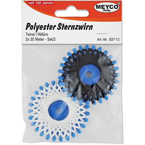 Sternzwirn weiß und schwarz sort. 2 x 20 Meter Meyco Hobby von Meyco